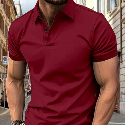 Men's New Summer Solid Color Slim Short-sleeved Tops