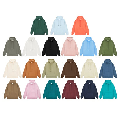 Thick Fleece-lined Solid Color Hooded Sweater Set