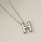 Titanium Steel Silver Glossy English Letter Pendant