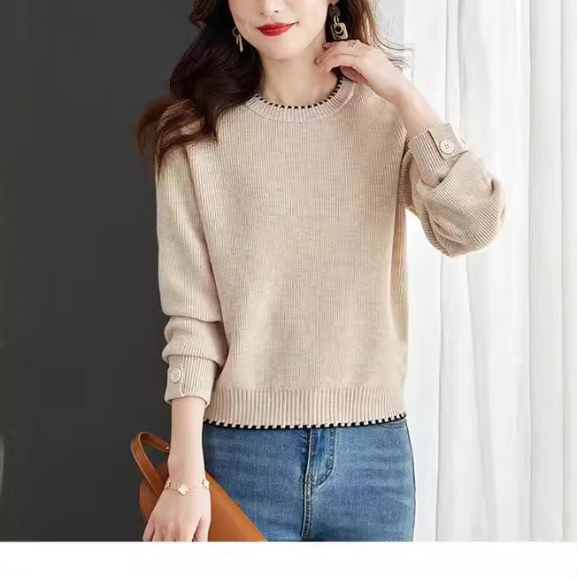 Women's Knitwear Simple Crew Neck Pullover Sweater