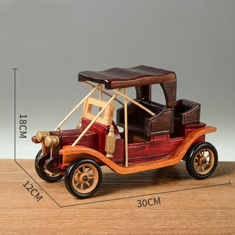 Retro Creative Home Desktop Wooden Vintage Car Ornaments