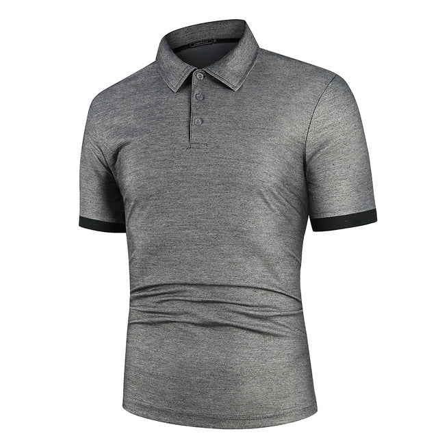 Men's Polo Shirt Short-sleeved T-shirt Color Matching Casual Top