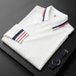 Autumn Thin Casual White Polo Shirt Men's Long Sleeve