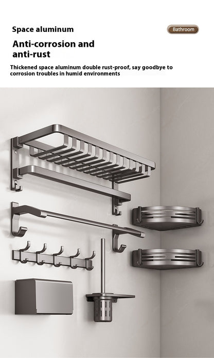 Gray Towel Rack Bathroom Punch-free Bathroom Rack