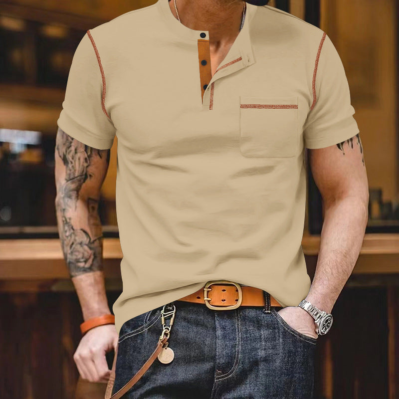 Men's Color Matching Short Sleeve