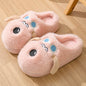 Cute Cartoon Dog Plush Slippers Winter Couple Indoor Warm Floor Home Slipper Non-slip Thick Bottom House Shoes