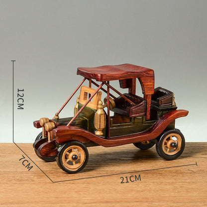 Retro Creative Home Desktop Wooden Vintage Car Ornaments