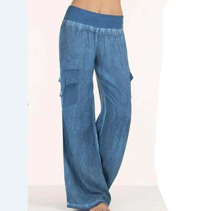 Oversized women's casual jeans wide-leg pants