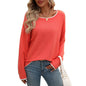 Round Neck Color Jump Core Yarn Long Sleeve Sweater