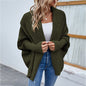 Cozy Loose Knit Bat Sleeve Cardigan - Autumn/Winter Women's Fashion Sweater with Large Lapel