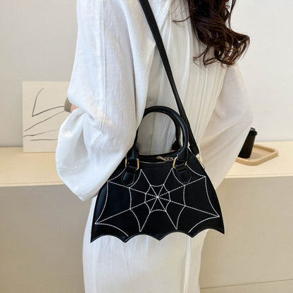 Halloween Spider Web Saddle Bag - Stylish Crossbody Shoulder Handbag with Handle for Women