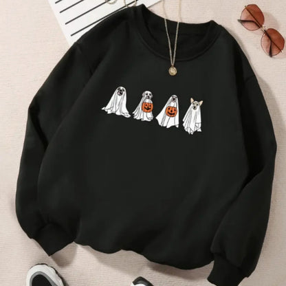 Letter Fleece Printed Casual Long Sleeved Sweatshirt