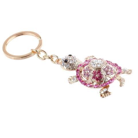 Novelty Rhinestone Tortoise Keychain