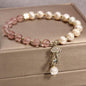 Natural Freshwater Pearl Strawberry Quartz Fishtail Bracelet