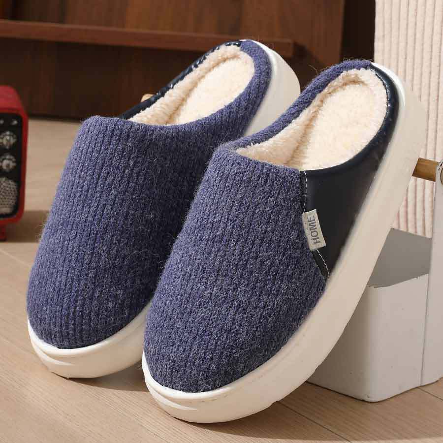 Winter Warm Plush Home Slippers Lightweight Thick Bottom Silent Non-slip Floor Bedroom Slippers Couple House Shoes Women Men