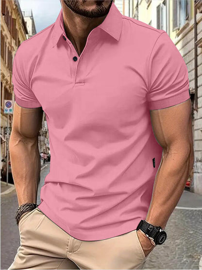 Men's New Summer Solid Color Slim Short-sleeved Tops