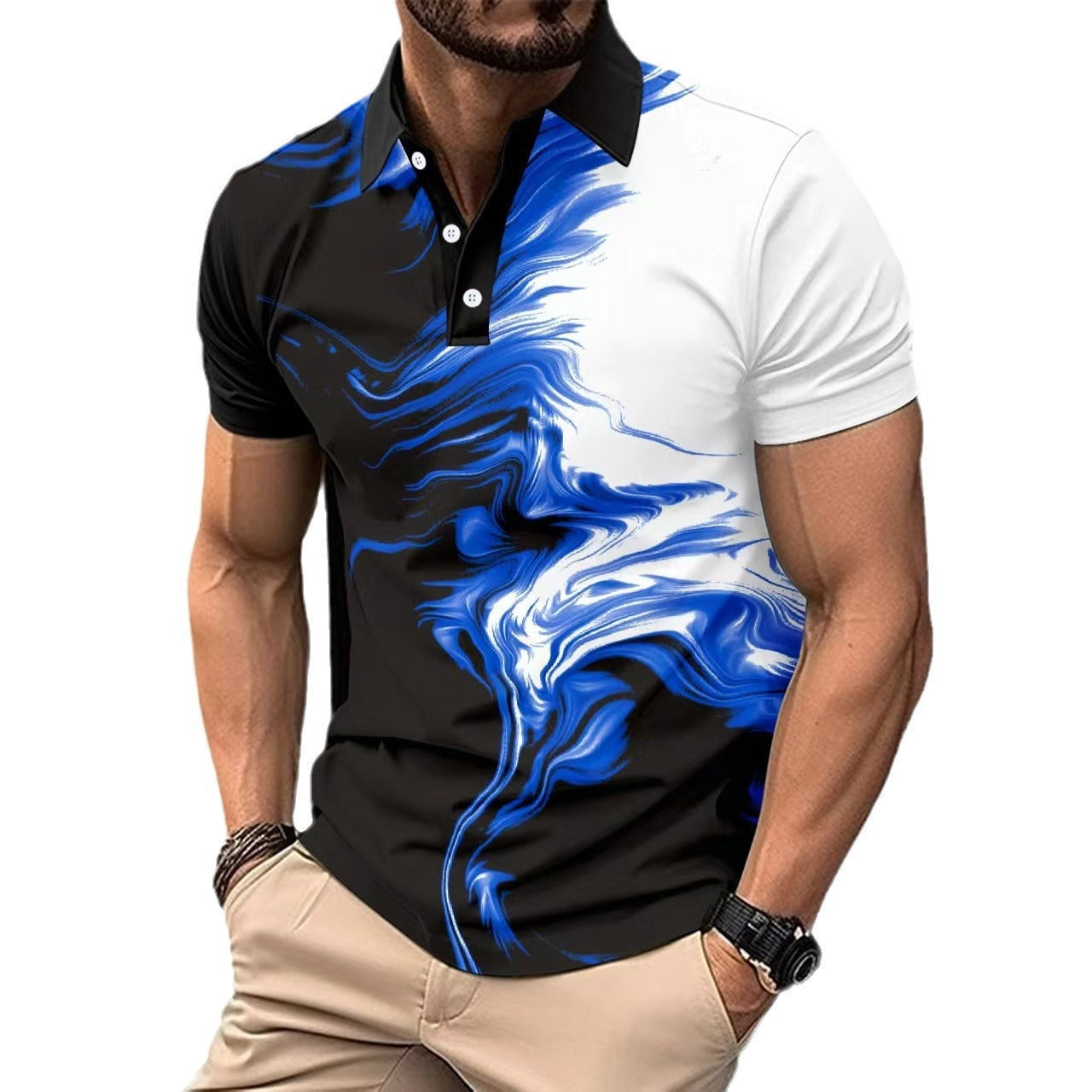 Business Colorblock All-matching T-shirt