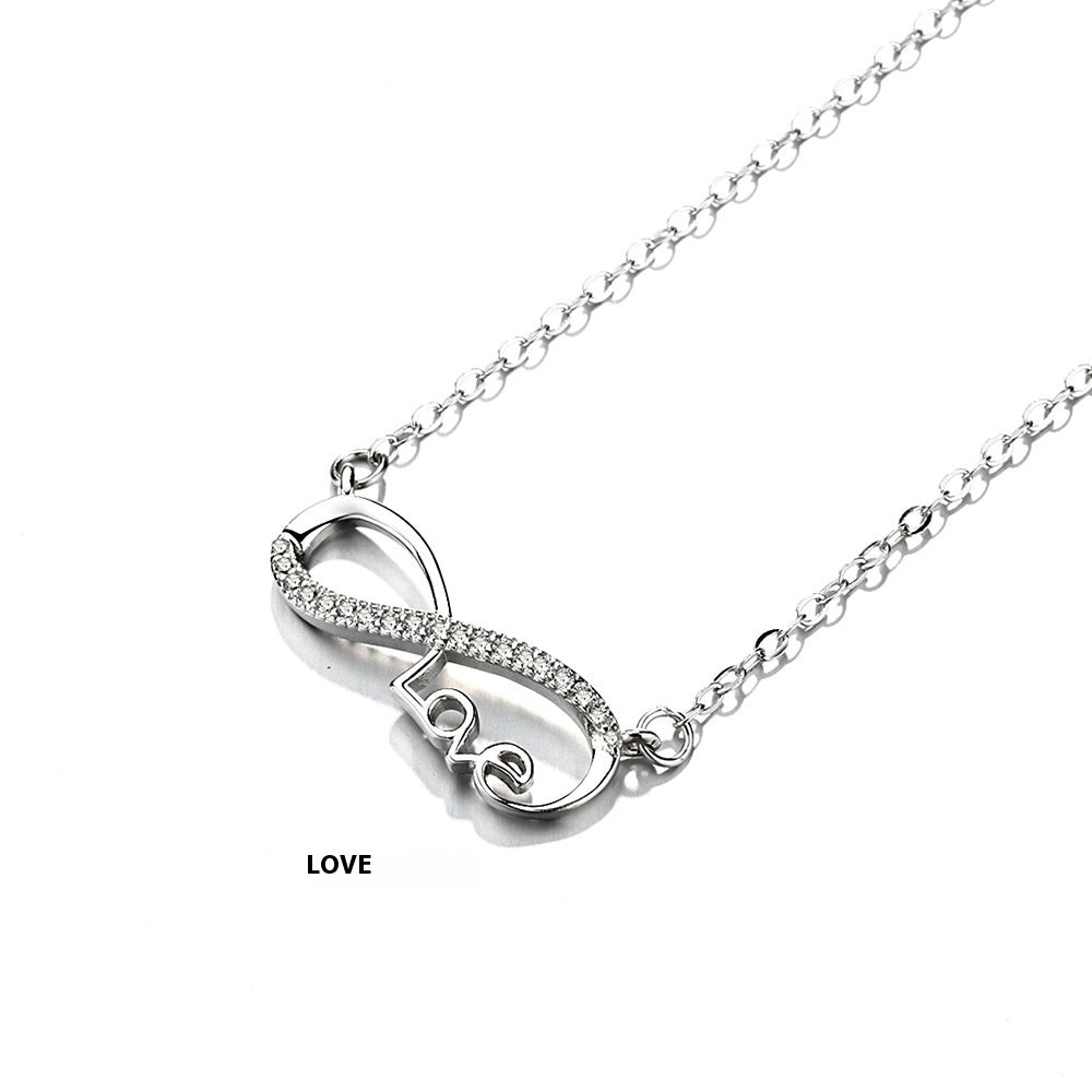 925 Silver Necklace Women's 8-word Infinite Symbol Pendant