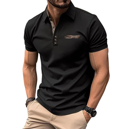 Men's Button Lapel Sports Short Sleeve