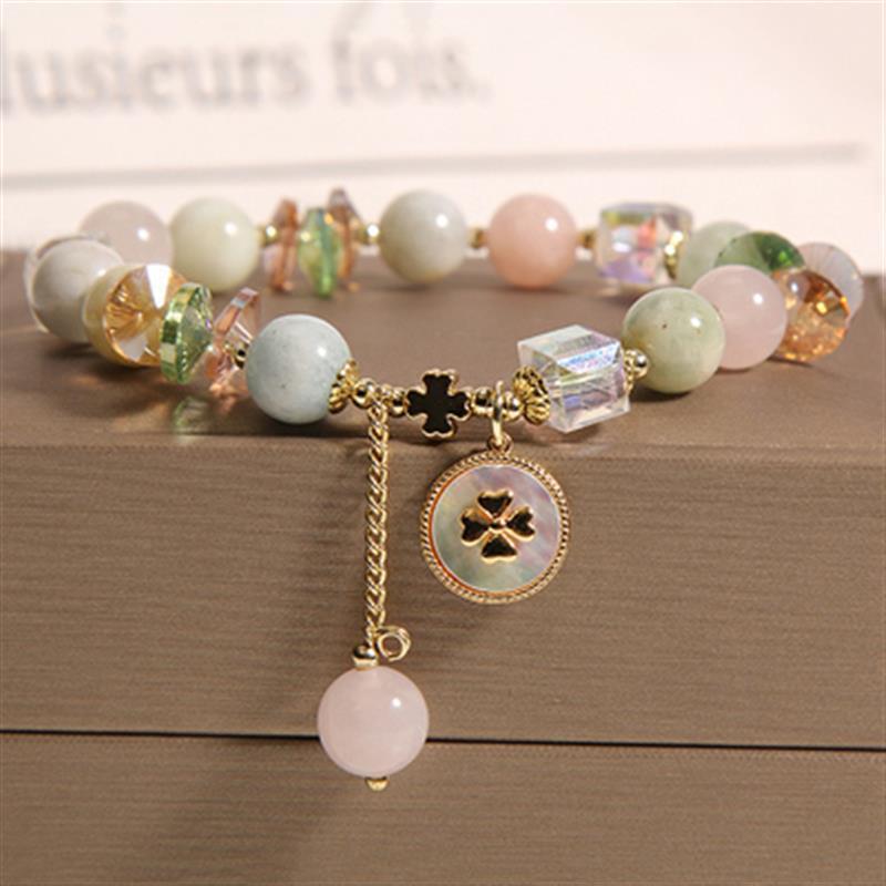 Natural Freshwater Pearl Strawberry Quartz Fishtail Bracelet