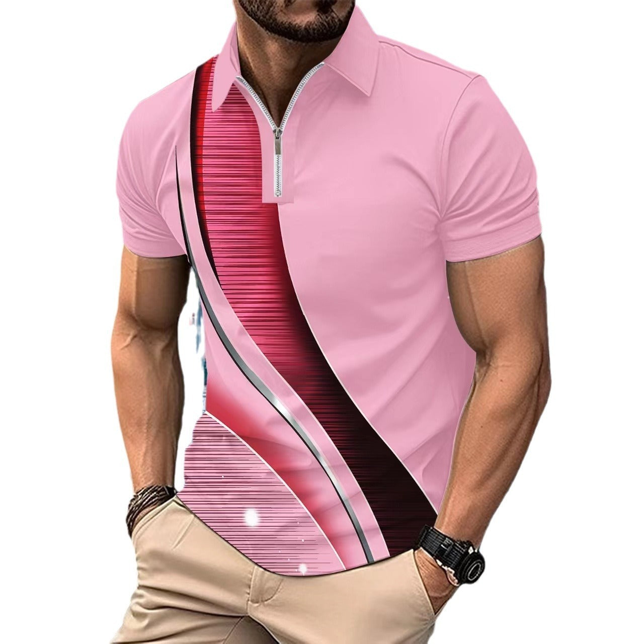 Printed Dots Gradient Polo Shirt Men