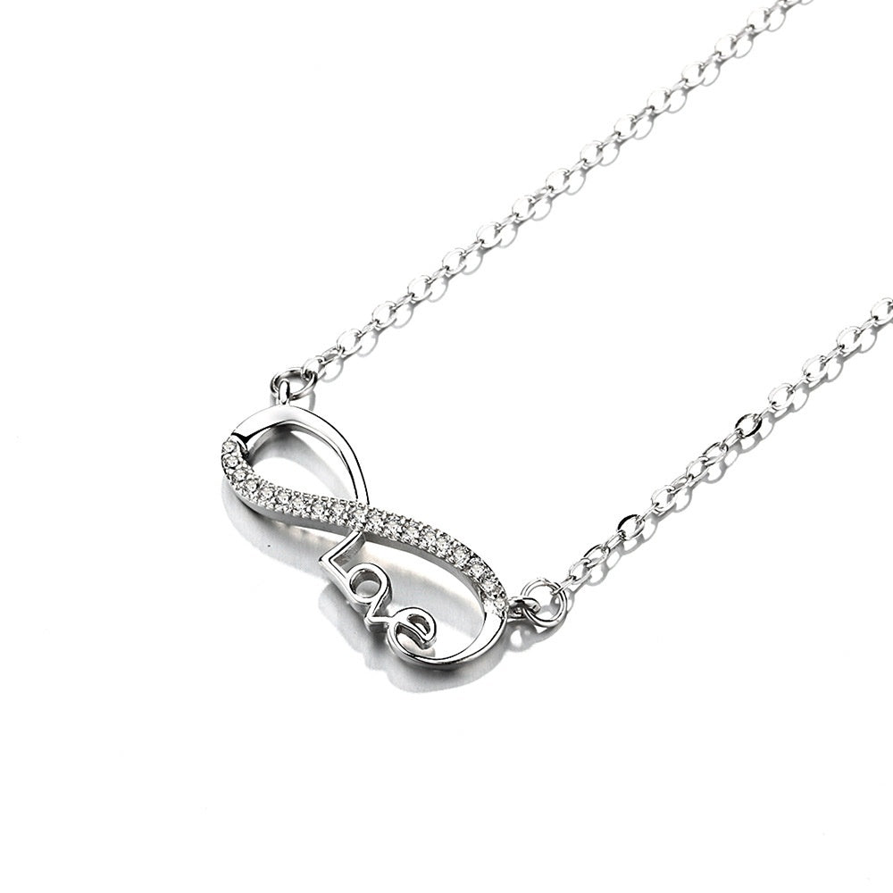 925 Silver Necklace Women's 8-word Infinite Symbol Pendant