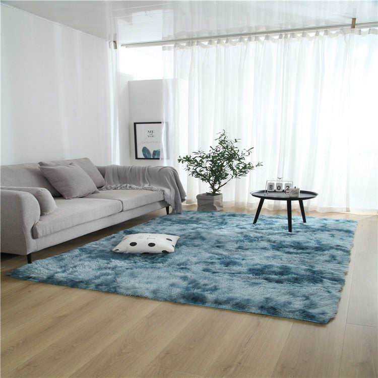 Variegated Tie-dye Gradient Carpet Bedroom Living Room End Table Rugs Bedroom Bedside Sofa Long Wool Washed Full-bed Hair Generation