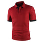 Men's Polo Shirt Short-sleeved T-shirt Color Matching Casual Top