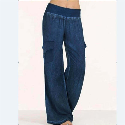 Oversized women's casual jeans wide-leg pants