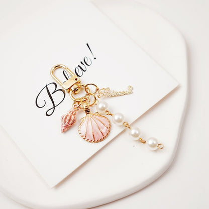 Lovely Pearl Shell Conch Key Chain Pendant