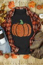 Black Glittering Pumpkin Graphic Halloween T Shirt