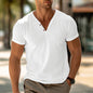 Men's T-shirt Summer Beach Short Sleeve Casual Solid Color Regular Tops