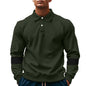 Men's T-shirt Loose Color Matching Plus Size Long Sleeve