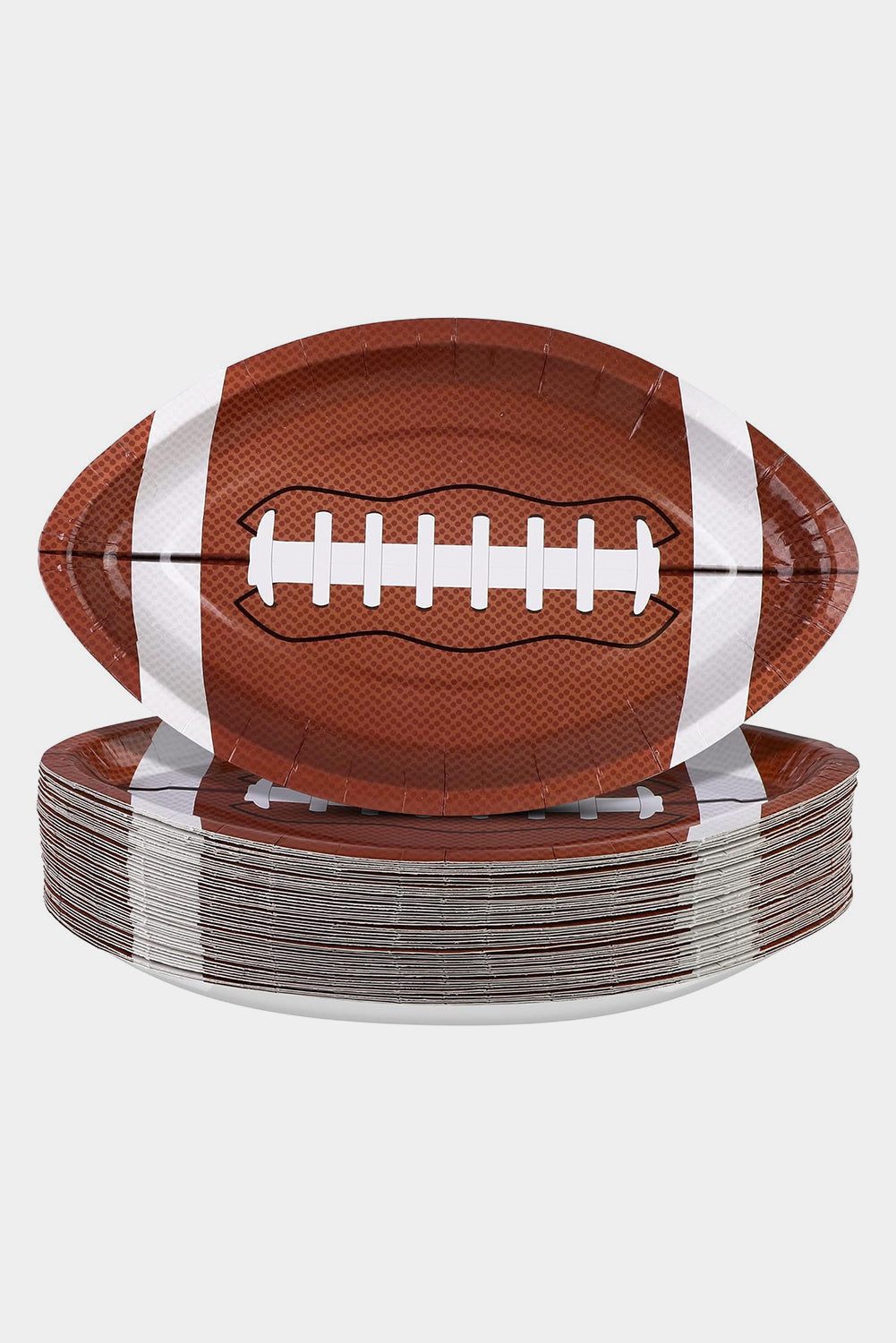 Chestnut 10pcs/set Game Day Rugby Football Shape Disposable Paper Plates