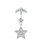 Stainless Steel European And American Inlaid Zircon Navel Stud Love Moon Piercing Jewelry