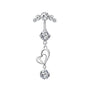 Stainless Steel European And American Inlaid Zircon Navel Stud Love Moon Piercing Jewelry