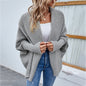 Cozy Loose Knit Bat Sleeve Cardigan - Autumn/Winter Women's Fashion Sweater with Large Lapel