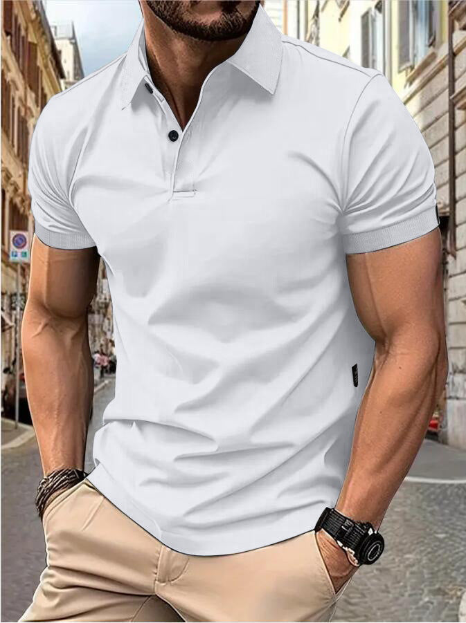 Men's New Summer Solid Color Slim Short-sleeved Tops