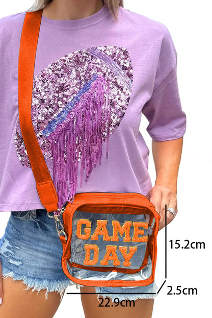 Fiery Red GAME DAY Rugby Football Clear Shoulder Bag