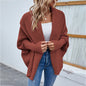 Cozy Loose Knit Bat Sleeve Cardigan - Autumn/Winter Women's Fashion Sweater with Large Lapel