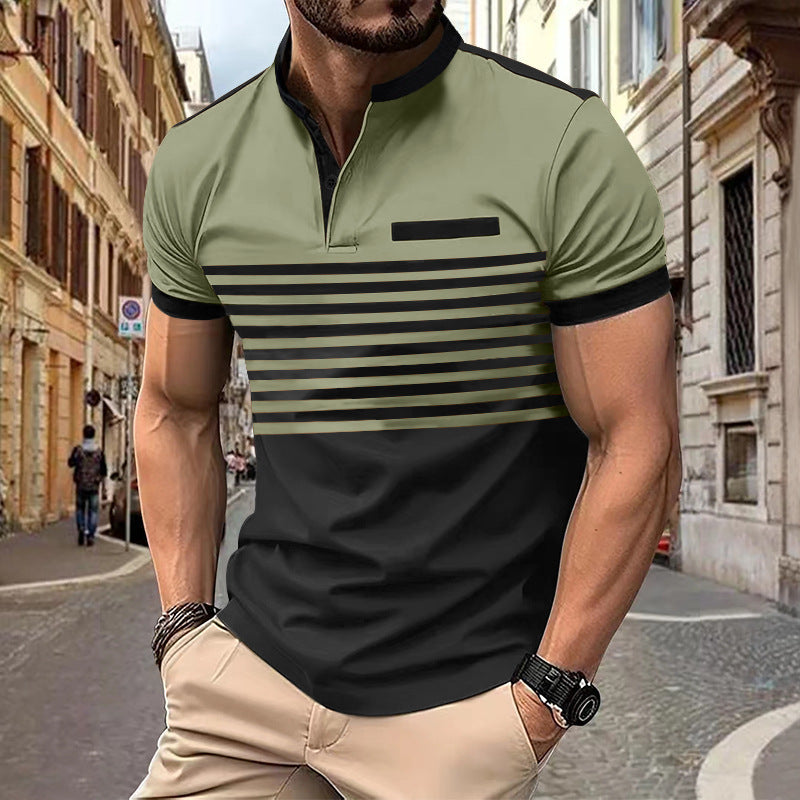 V-neck Buttons Top Men's Henley Shirt