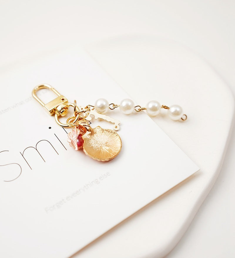 Lovely Pearl Shell Conch Key Chain Pendant