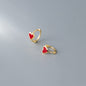 Female Cute Red Heart Shape Earrings