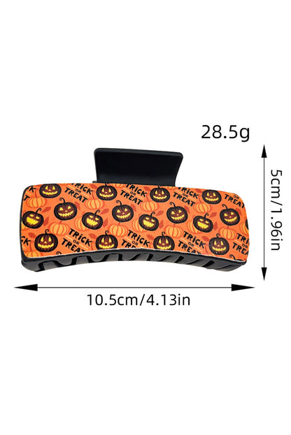 Orange Trick or Treat Halloween Print Hair Clip