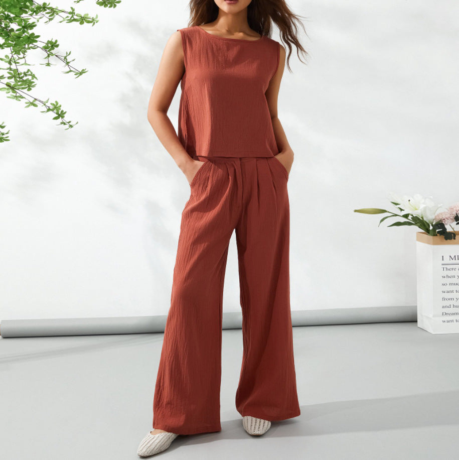 Casual Long Sleeve Loose Cotton Suit Women