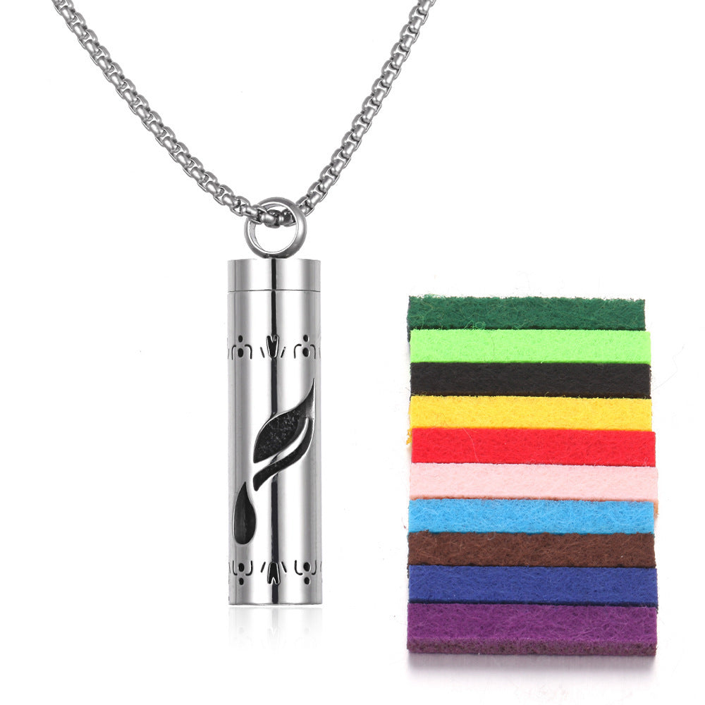 Aromatherapy Pendant Perfume Bottle Essential Oil Titanium Steel