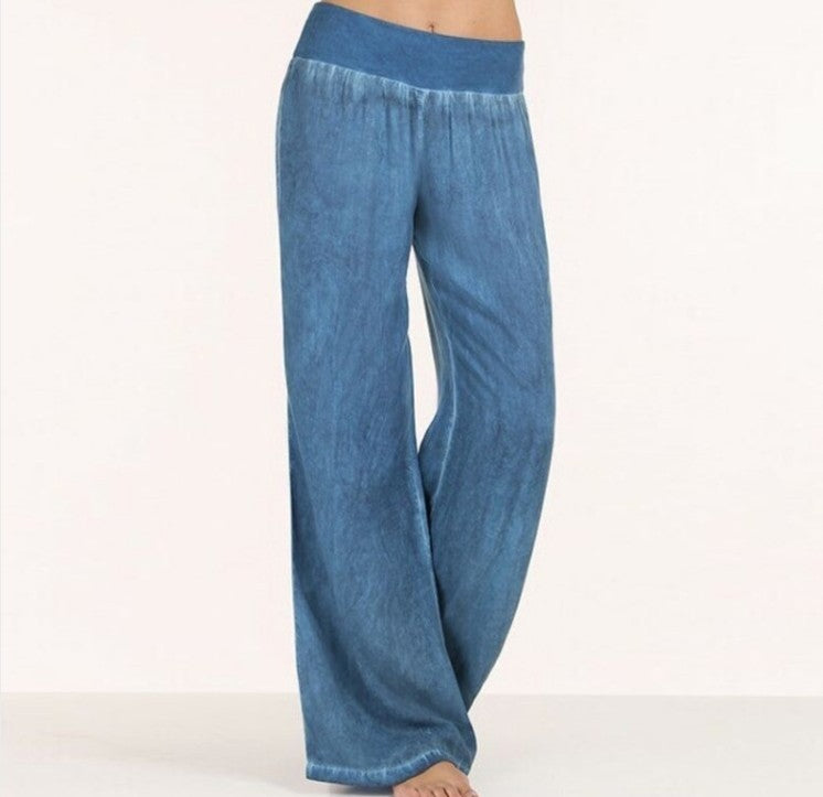 Oversized women's casual jeans wide-leg pants