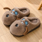 Cute Cartoon Dog Plush Slippers Winter Couple Indoor Warm Floor Home Slipper Non-slip Thick Bottom House Shoes