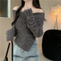 Off-shoulder Irregular Sweater Women