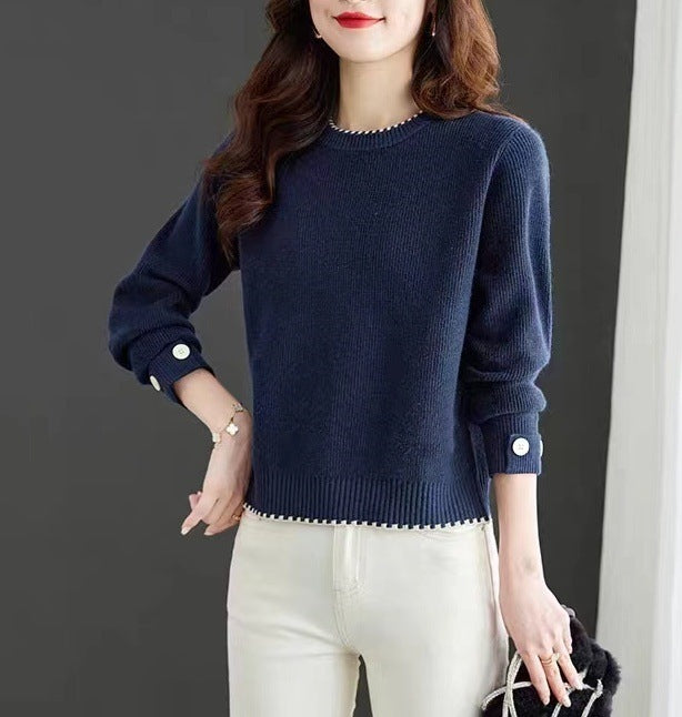 Women's Knitwear Simple Crew Neck Pullover Sweater